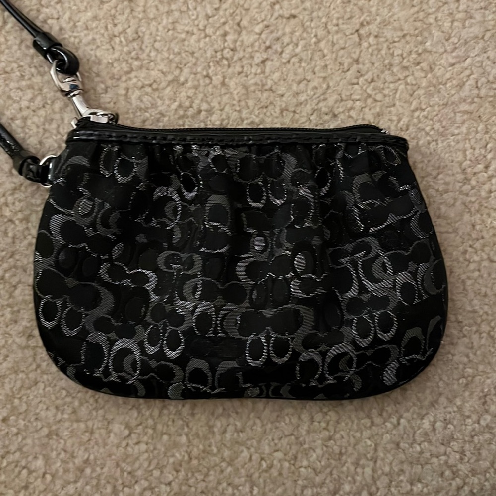 Mini Black Coach Wristlet